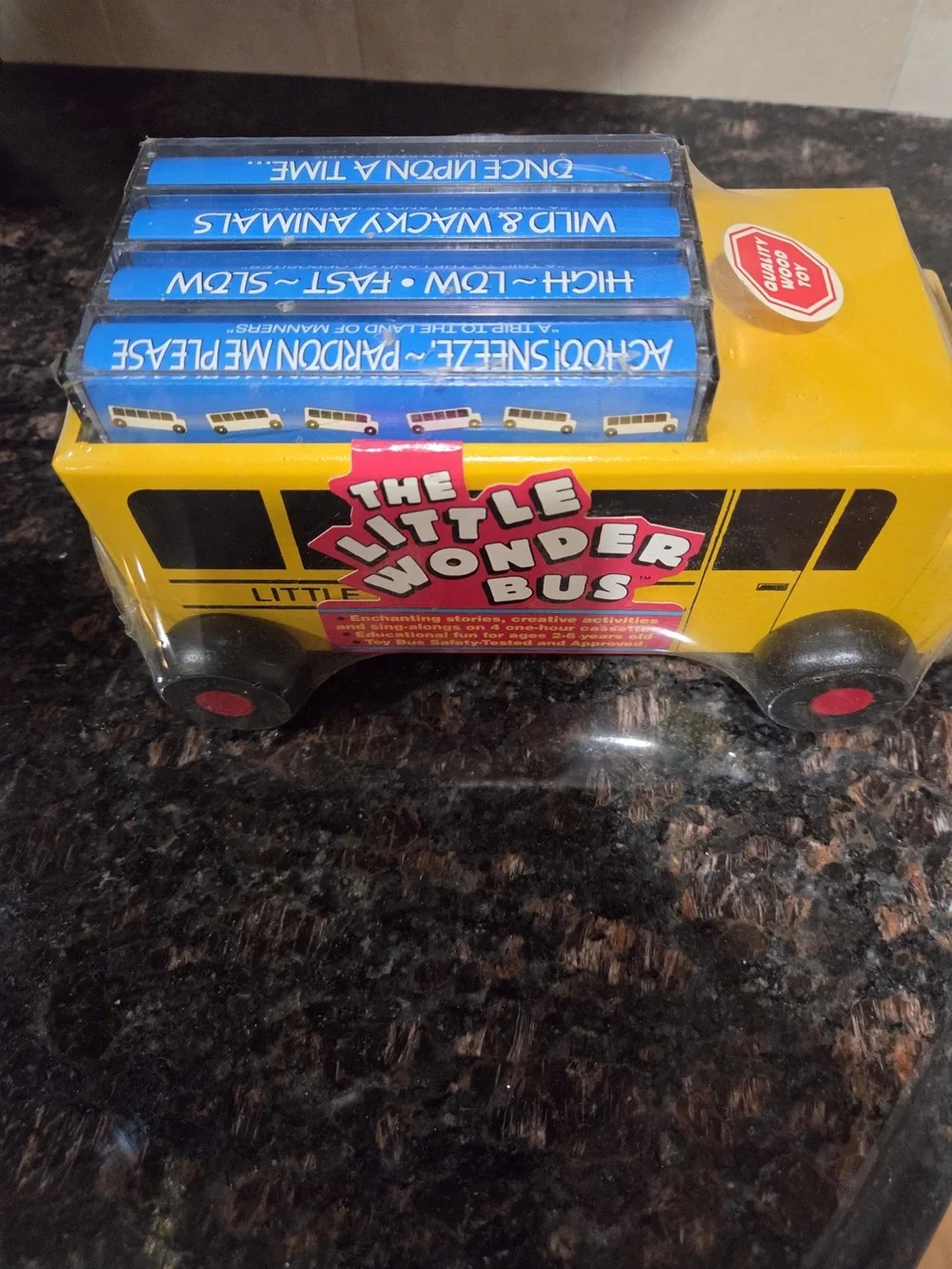 Kids Toy - Yellow Play Bus with Red Wheels